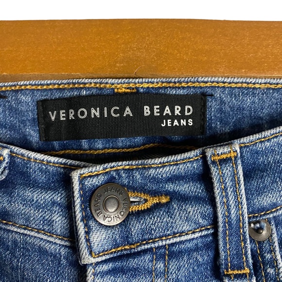 Veronica Beard Ines Straight-Leg Girlfriend Style Paint Splatter Jeans - Picture 5 of 12